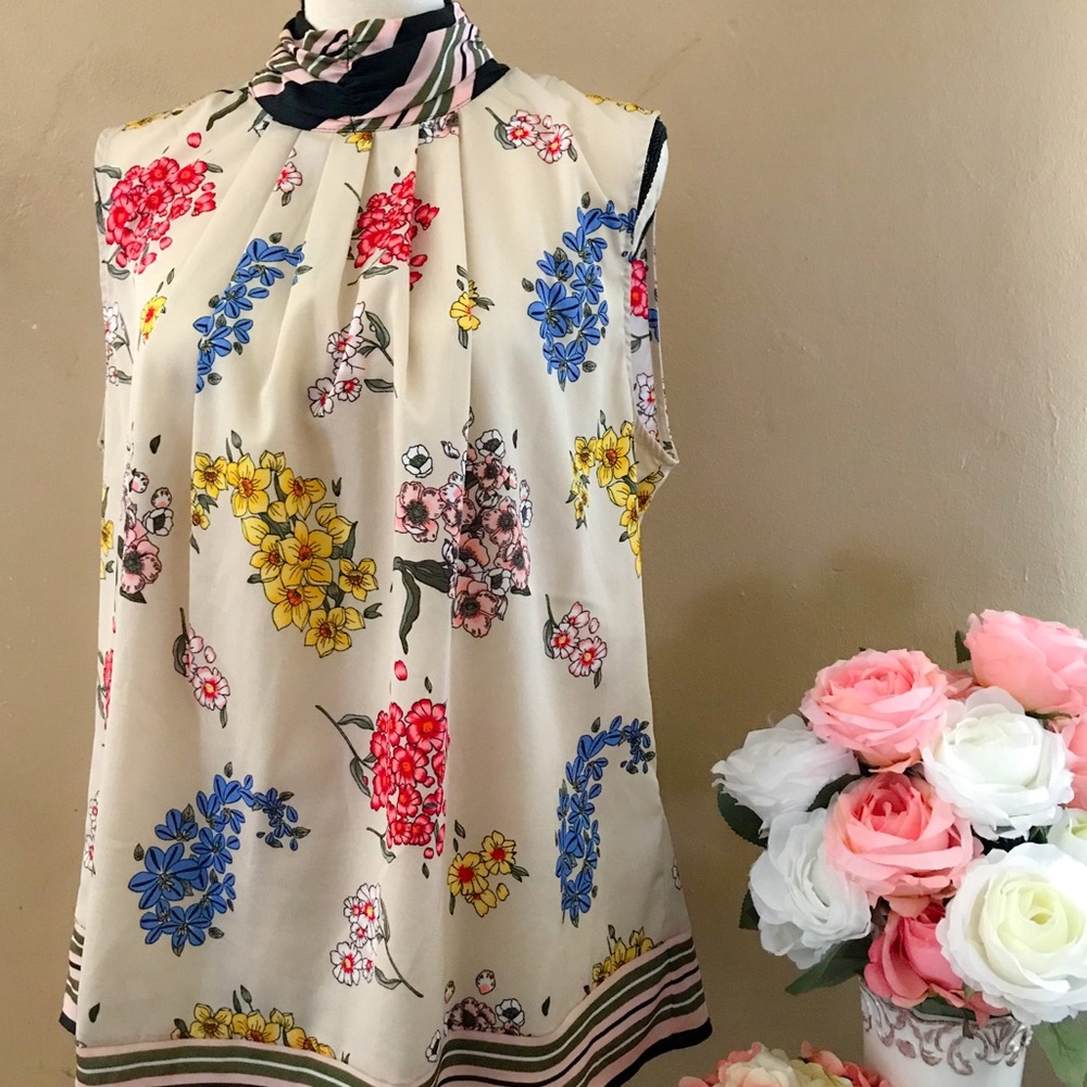 Ny & Co floral sleeveless blouse